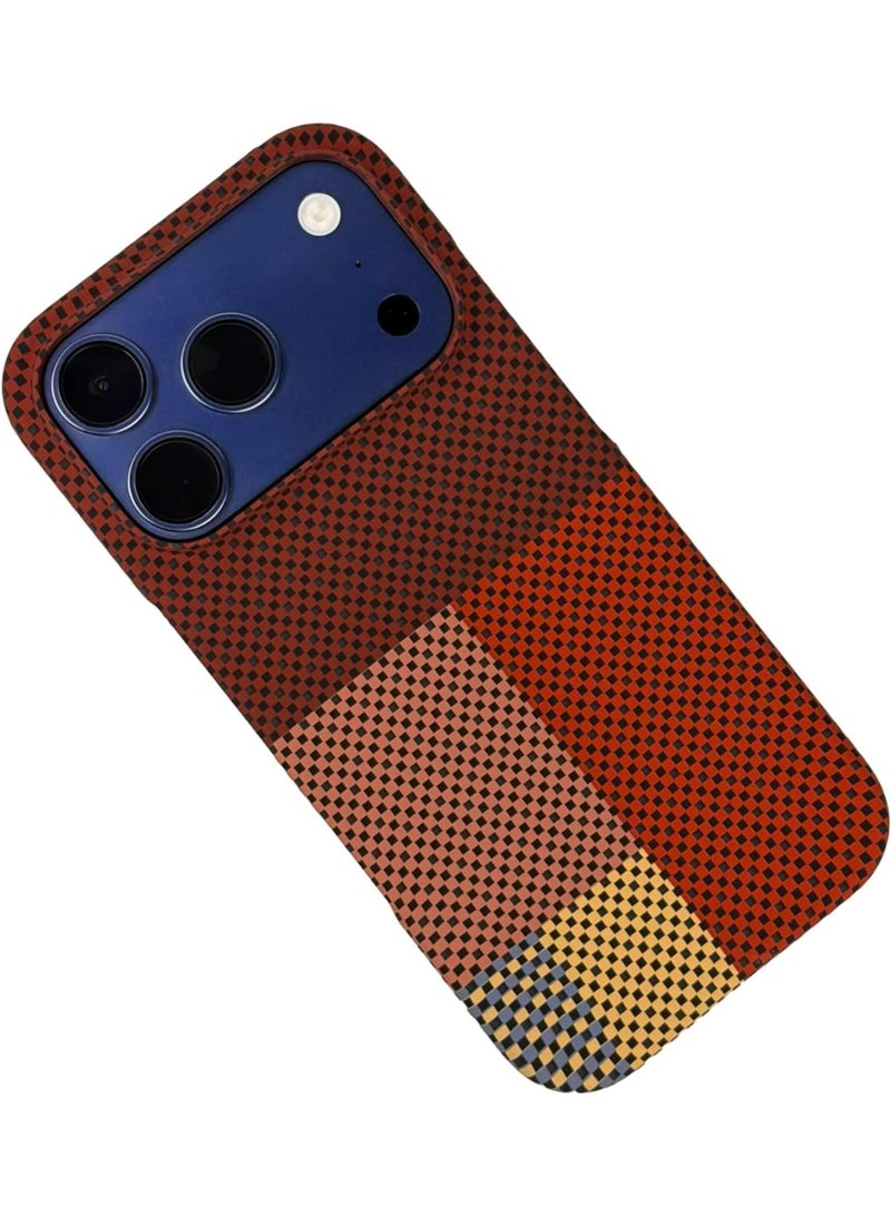 Phoni Ultra Slim Magnetic Case for iPhone 17 Pro Max, Compatible with MagSafe, Thin Lightweight Matte Phone Case, Carbon Fiber Style Texture, Raised Camera Protection (Burnished Ember – Red Carbon) - Image 4